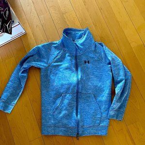 COPY - Womens Under Armor Blue Long Sleeve Sweat Shirt Logo Size XS Full Zip Co…